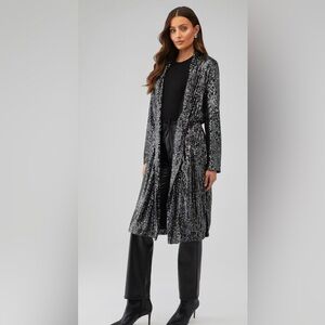 STEVE MADDEN SHOW STOPPER DUSTER In Gunmetal Size Small NWT